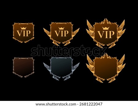 Fantasy VIP Badge Pack – Premium Membership Shields for RPG, MMORPG, and Trading Card Game TCG UI Design