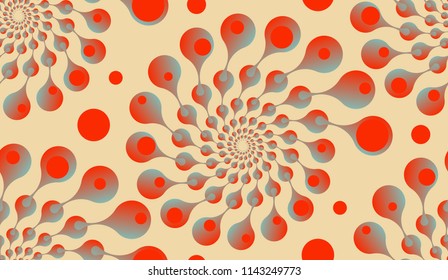 fantasy wallpaper pattern with flowers of drops in ivory and red shades