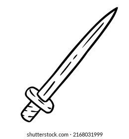 Fantasy Warrior Sword Cartoon Icon Outline Stock Vector (Royalty Free ...