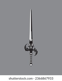 Fantasy warrior sword Vector illustration