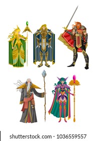 fantasy warrior and wizard characters svg