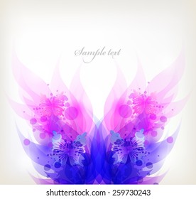 
Fantasy Watercolor vector background with colorful flower and butterflies. Abstract floral elements .
