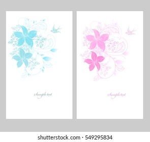 Fantasy Watercolor vector background with colorful flowers. Abstract floral elements .