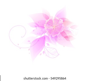 Fondo vectorial Fantasy Watercolor con flores coloridas. Elementos florales abstractos.