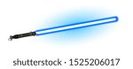 Fantasy Weapon Blue Light Laser Beam Sword Vector. Futuristic Space Shiny Glowing Sword For Battle. Scifi Cosmic Fight Equipment Conceptual Arm Blanche Saber Realistic 3d Illustration