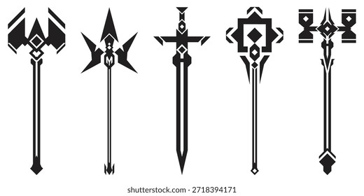 Fantasy Weapon Silhouette Dark Shadow Set