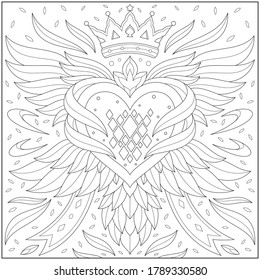 coloring pages of crosses with wings