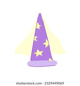 fantasy wizard hat cartoon. object sorcery, black warlock, decoration holiday fantasy wizard hat sign. isolated symbol vector illustration