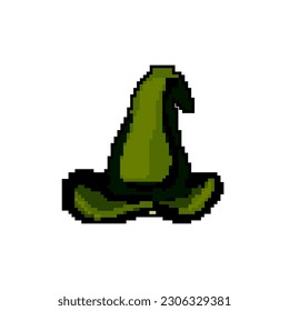 fantasy wizard hat game pixel art retro vector. bit fantasy wizard hat. old vintage illustration