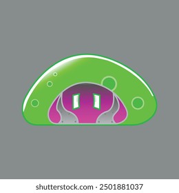 Mundo de fantasía cyborg slime Vector