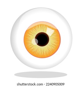 fantasy yellow eyeball vector illustration, suitable for eye icon