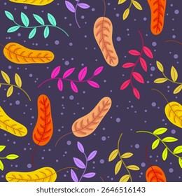 A fantasy-inspired repeating leaf pattern bursting with color and charm. This energetic design brings nature to life in a fun and imaginative way, ideal for creative projects and printed products.
