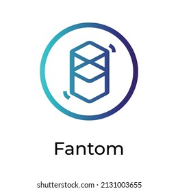 Fantom Cryptocurrency coin icon. FTM coin symbol. Cryptocurrency vector icon. Flat Vector illustration - Vector