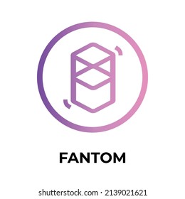Fantom Cryptocurrency coin icon. FTM coin symbol. Cryptocurrency vector icon. Flat Vector illustration - Vector