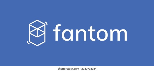 Fantom cryptocurrency FTM token, digital payment system blockchain concept design. Cryptocurrency logo and name text on isolated background. Vector illustration