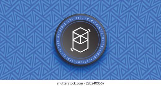 Fantom (FTM) crypto coin token vector illustration. Virtual currency symbol banner and background