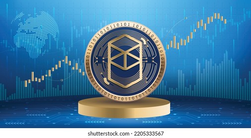 Fantom FTM crypto currency coin logo and symbol over financial infographic background. Futuristic technology vector illustration banner and wallpaper 