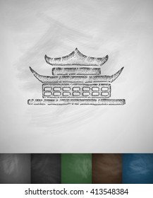fanza icon. Hand drawn vector illustration