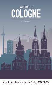 Faous cityscape view. Flat well known silhouettes. Vector background easy to edit for flyers, posters or book covers.