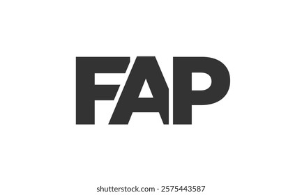 FAP logo design template with strong and modern bold text. Initial based vector logotype featuring simple and minimal typography. Trendy company identity ideal for businesses brand presence.