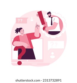 FAQ abstract concept vector illustration. Frequently asked questions, customer help, how-to, user interface, website menu bar, corporate page, product info, solve problem abstract metaphor.
