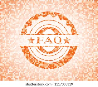 FAQ abstract orange mosaic emblem