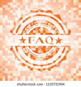 FAQ abstract orange mosaic emblem