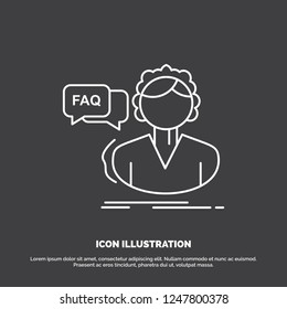 FAQ, Assistance, call, consultation, help Icon. Line vector symbol for UI and UX, website or mobile application