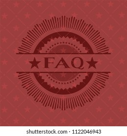 FAQ badge with red background