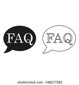 FAQ -  black vector icon