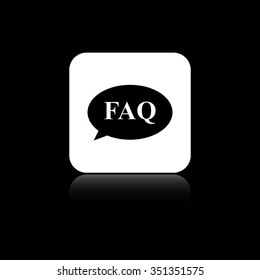 FAQ - black vector icon on the white button