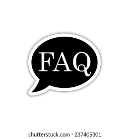 FAQ  - black vector icon with shadow