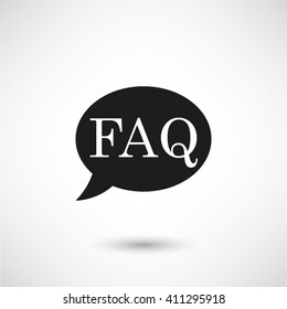 FAQ - black vector icon  with shadow