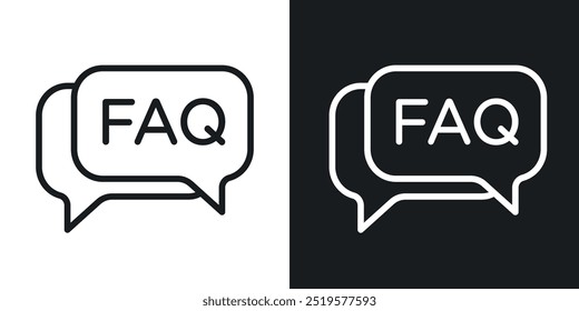 FAQ icono blanco y negro.