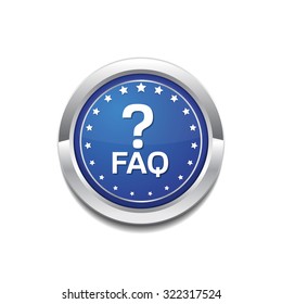FAQ Blue Vector Icon Button
