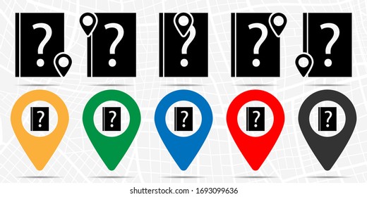 Libro de Faq, icono de ayuda en el conjunto de ubicaciones. Glifo simple, elemento de ilustración plana de la web, iconos temáticos minimalistas