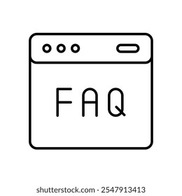 FAQ-Browsersymbol mit weißem Hintergrund, Vektorgrafik