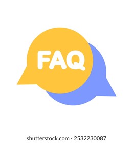 FAQ-Blasensymbol. Häufig gestellte Fragen. Anfrage, Feedback, Problem, Kundendienstkonzepte. Flaches Vektordesign, einzelne Illustration.