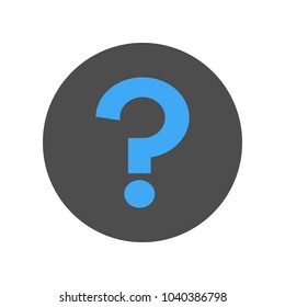 FAQ button. Question mark symbol. Vector icon.
