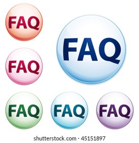 Faq buttons. Vector set.