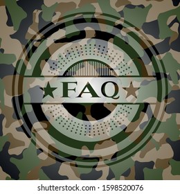 FAQ camouflage emblem. Vector Illustration. Detailed.