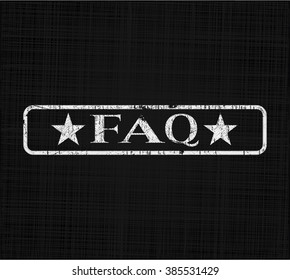 FAQ-Kreide-Emblem auf einer Tafel