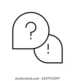FAQ-Chat-Symbol mit weißem Hintergrund, Vektorgrafik