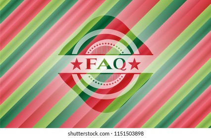 FAQ christmas colors style emblem.