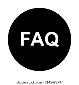 Preguntas frecuentes y círculo sobre blanco