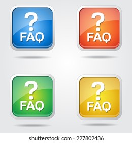 FAQ Colorful Vector Icon Design
