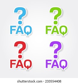 FAQ Colorful Vector Icon Design