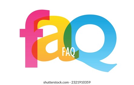 FAQ colorful vector typography banner