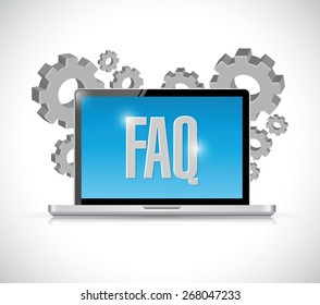 faq computer technology sign illustration design over white