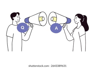 FAQ Concept Graphic Design Business Q and A, Discussion, Problem Solving, Question Answer Illustration 